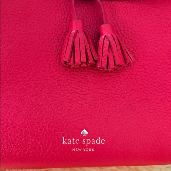 kate spade Red Leather Mini Tote with Tassel Bow - Picture 5 of 7